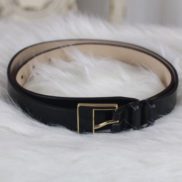 Cole Haan Accessories - Cole Haan Black Gold Leather Belt NWOT